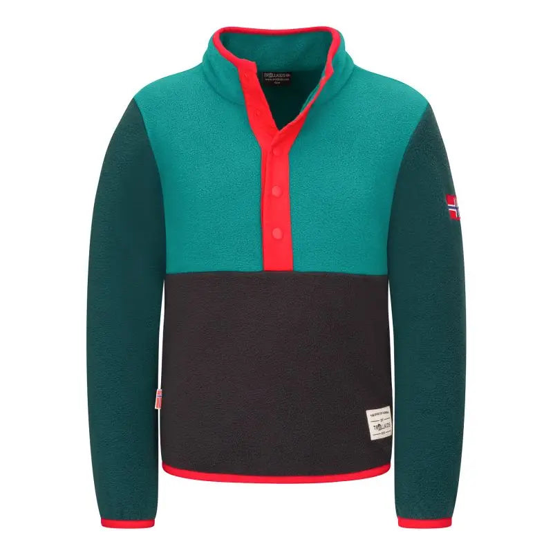 TROOLKIDS Fleecejacke Flekkefjord Half Zip black/dark cyan