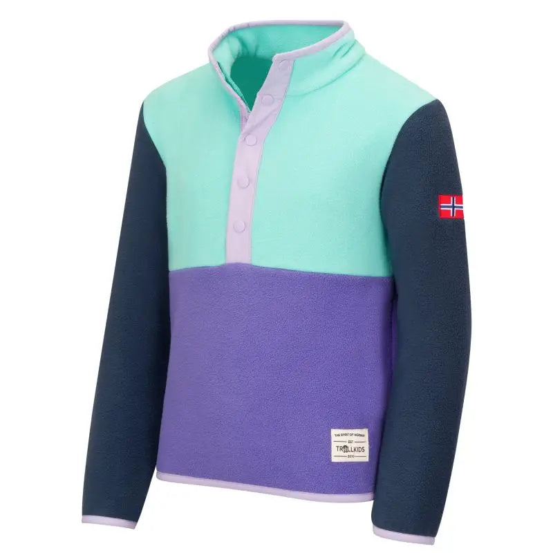 TROLLKIDS Fleecejacke Flekkefjord Half Zip wisteria purple/aqua mint