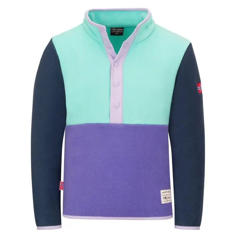 TROLLKIDS Fleecejacke Flekkefjord Half Zip wisteria purple/aqua mint