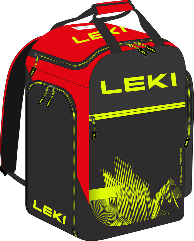 Leki Skiboot Bag WCR 60 Liter bright red-black-neonyellow