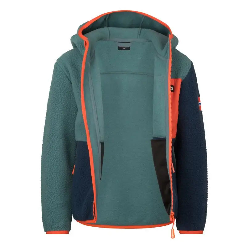 TROLLKIDS Fleecejacke  Aurlandsfjord Jacket stormy blue/mystic blue/flame orange