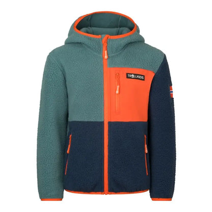 TROLLKIDS Fleecejacke  Aurlandsfjord Jacket stormy blue/mystic blue/flame orange