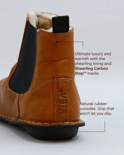 HELSINKI Shearling Trek cognac brown