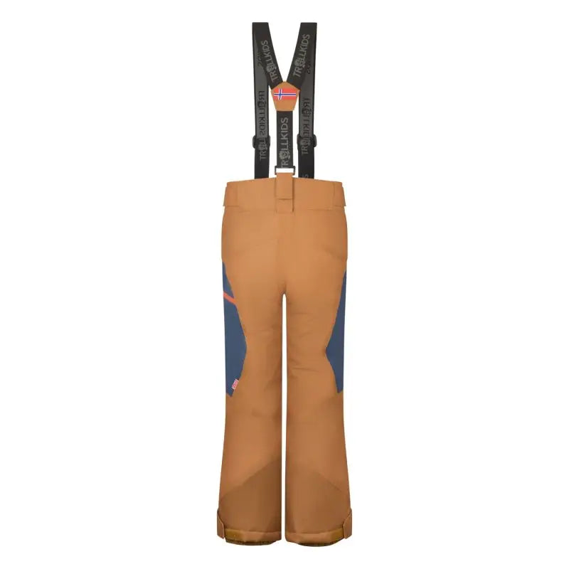 TROLLKIDS Skihose Kongsberg Ski Pant bronze/mystic blue/flame orange