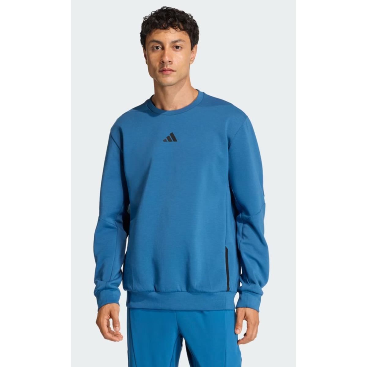 Adidas Designed for Training Rundhals-Sweatshirt dusky petrol, Bild 2 von 5