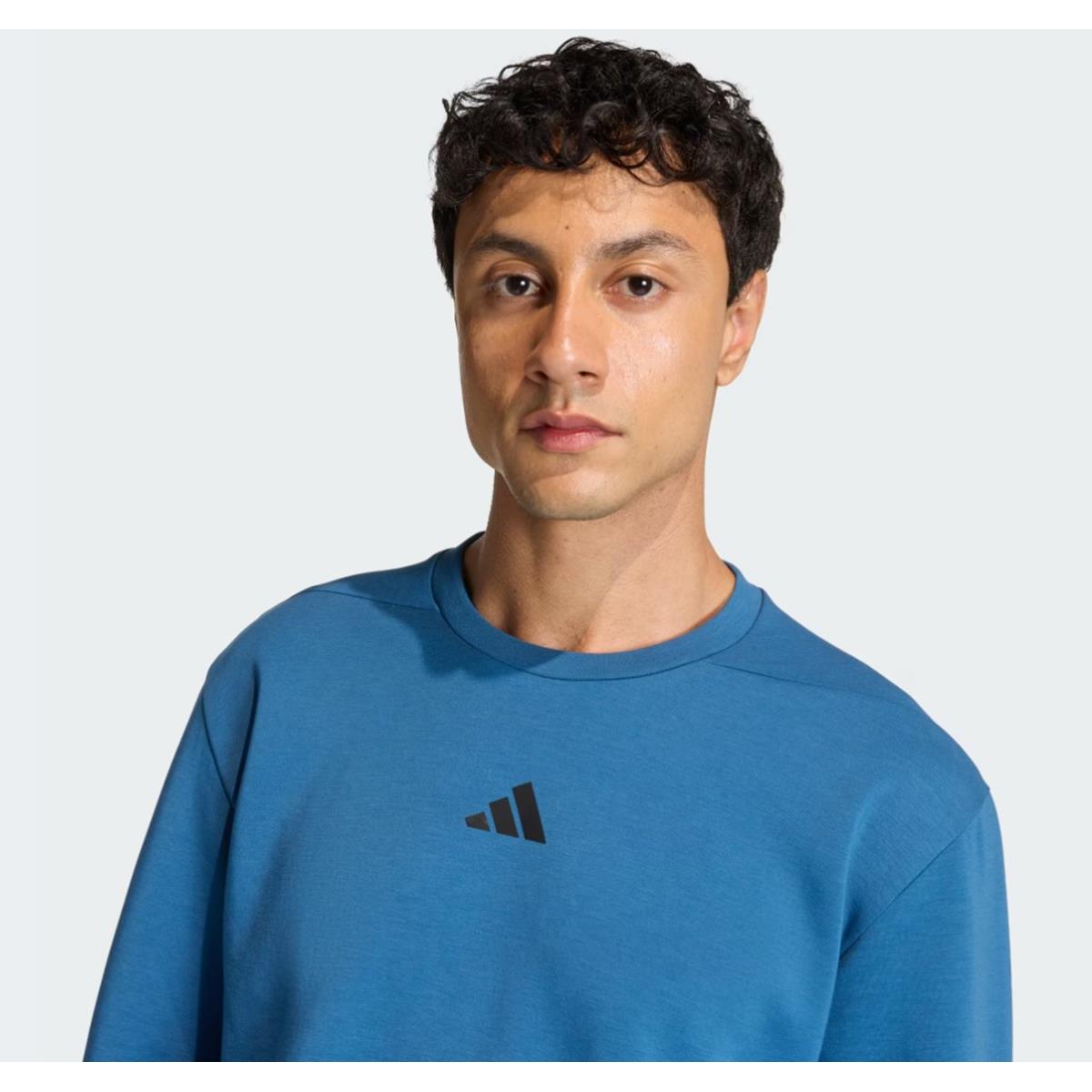 Adidas Designed for Training Rundhals-Sweatshirt dusky petrol, Bild 4 von 5