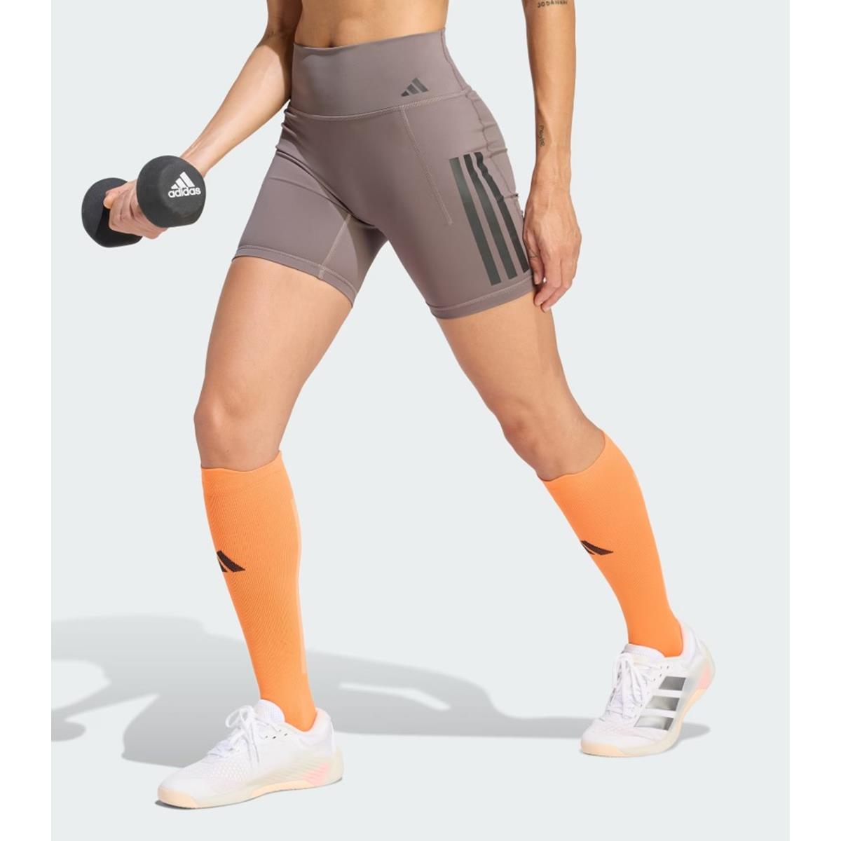 Adidas Optime Workout 3-Streifen kurze Leggings Women charcoal, Bild 2 von 5