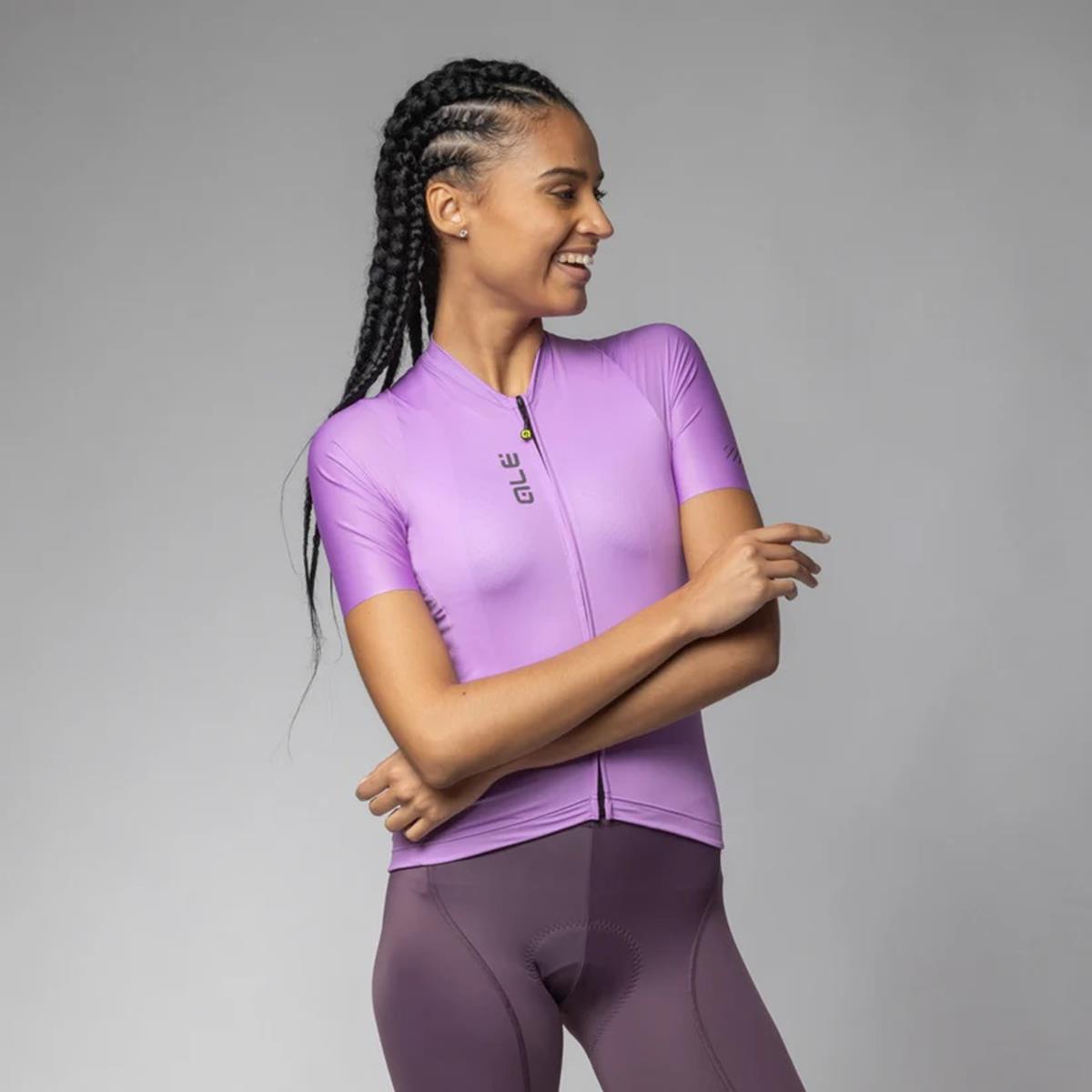 Alè Cycling Color Black Lady Bike Short Sleeve Jersey peonia