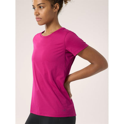 Arcteryx Taema Kurzarmshirt mit Rundhalsausschnitt Damen Amaranthus Heather