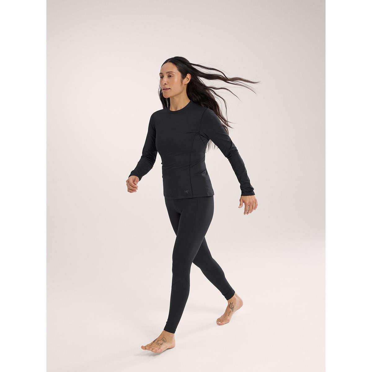 Arcteryx Rho Crew black Damen Longsleeve