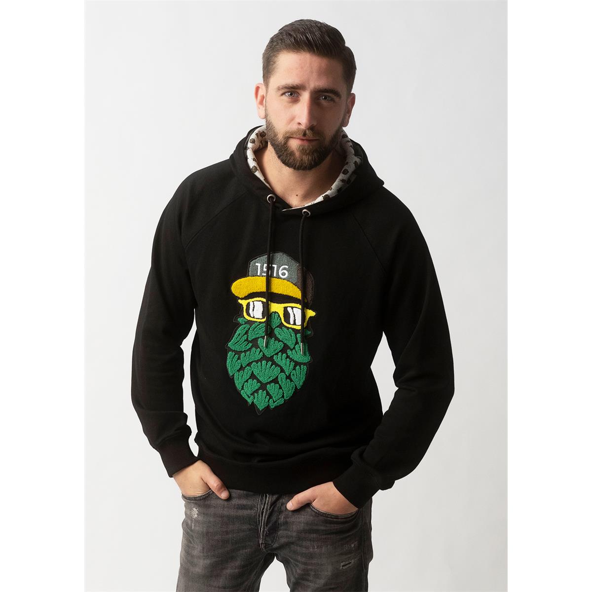 Bavarian Caps Hoodie "Hopfinator" schwarz