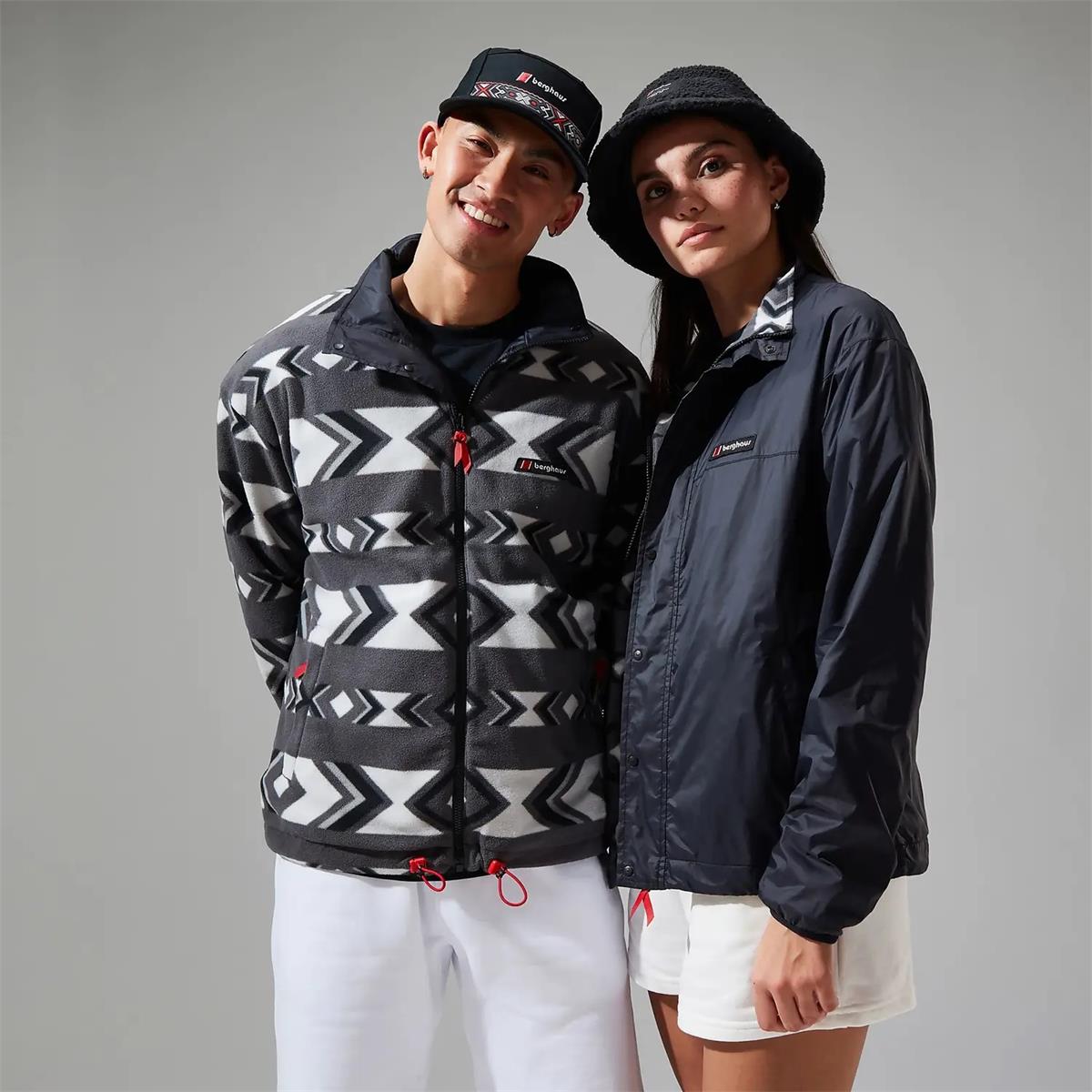 Berghaus Unisex Reverse Wind Full Zip Fleece Jacket black aztec