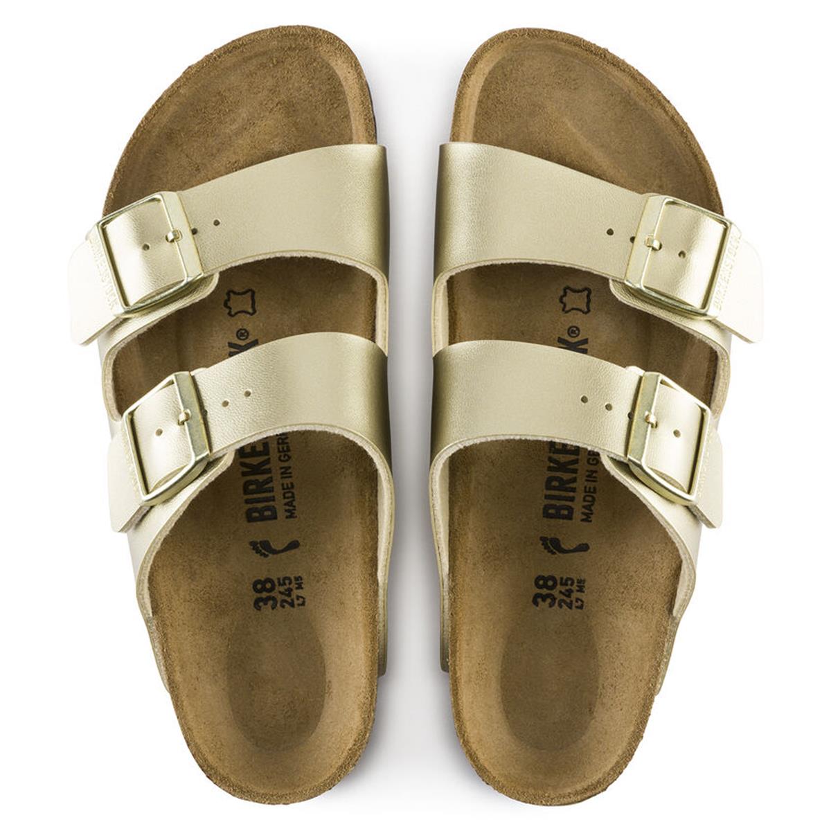 Birkenstock Arizona Birko-Flor scmal gold Damen