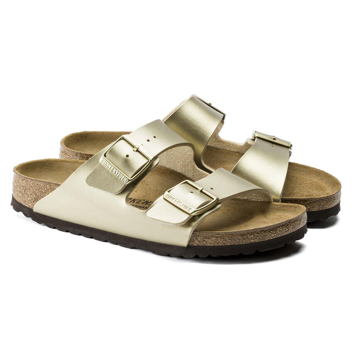 Birkenstock Arizona Birko-Flor scmal gold Damen