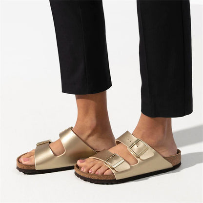 Birkenstock Arizona Birko-Flor scmal gold Damen