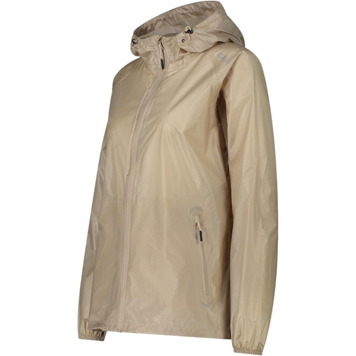 CMP Woman Jacket Rain Fix Hood sabbia