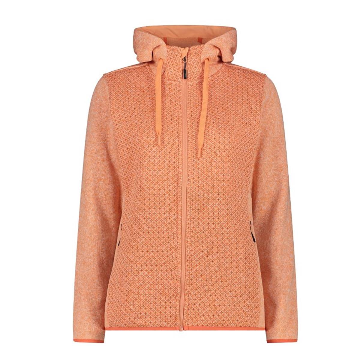 CMP Sport Woman Knit-Tech Fix Hood Jacket salmone tangerine