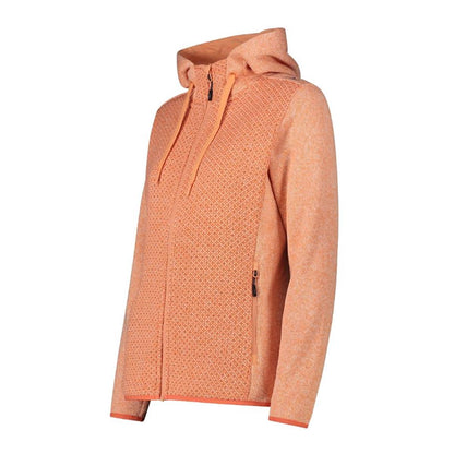 CMP Sport Woman Knit-Tech Fix Hood Jacket salmone tangerine