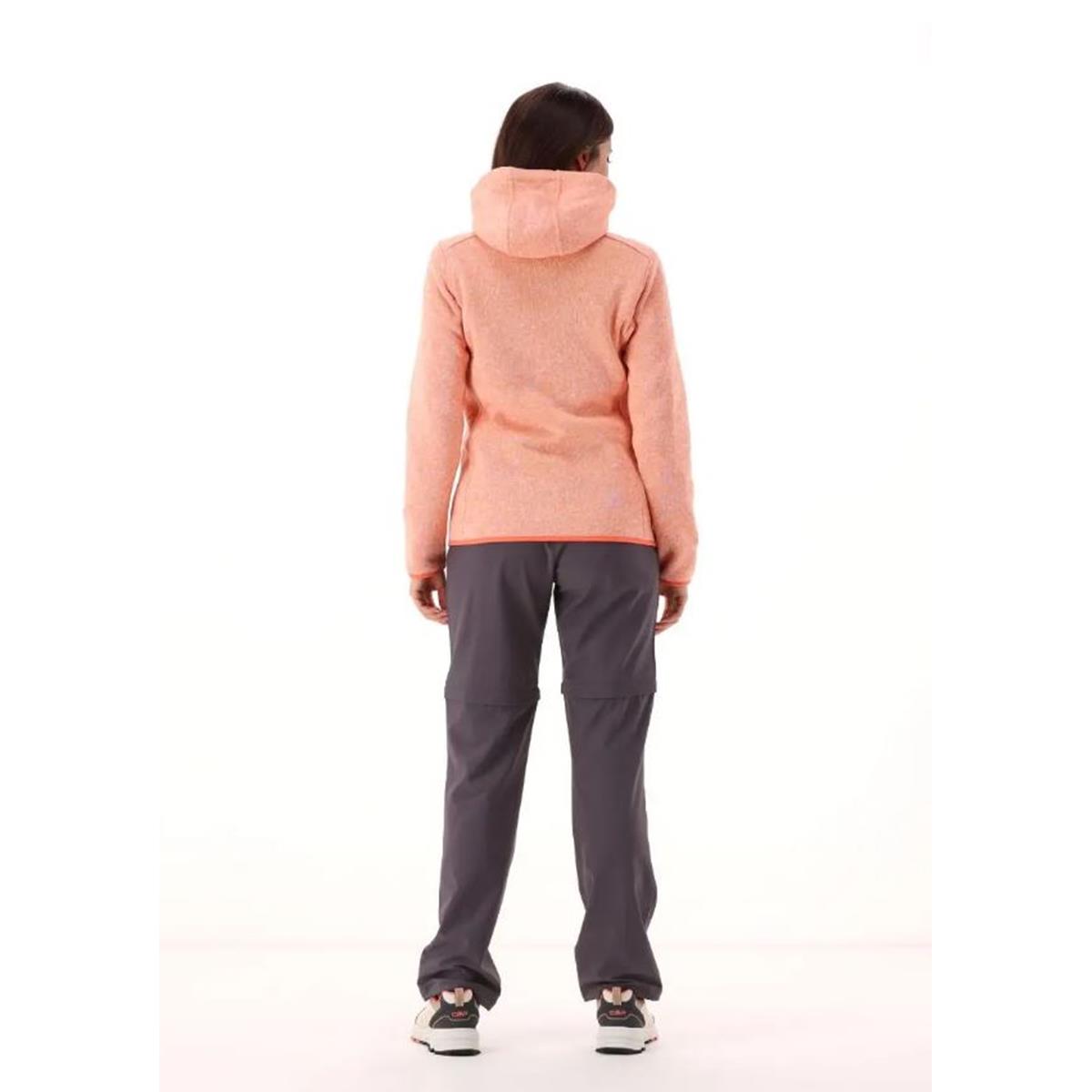 CMP Sport Woman Knit-Tech Fix Hood Jacket salmone tangerine