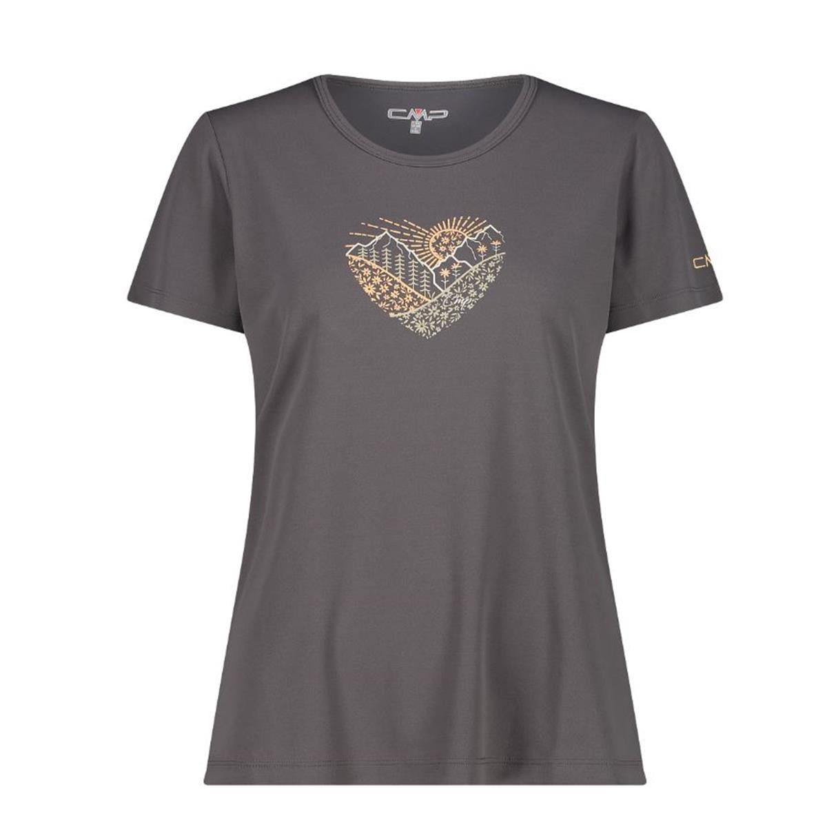 CMP Sport Woman Piqué T-Shirt mit Print terra