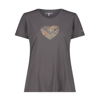 CMP Sport Woman Piqué T-Shirt mit Print terra