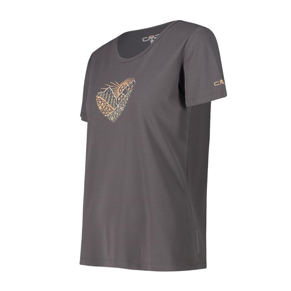 CMP Sport Woman Piqué T-Shirt mit Print terra