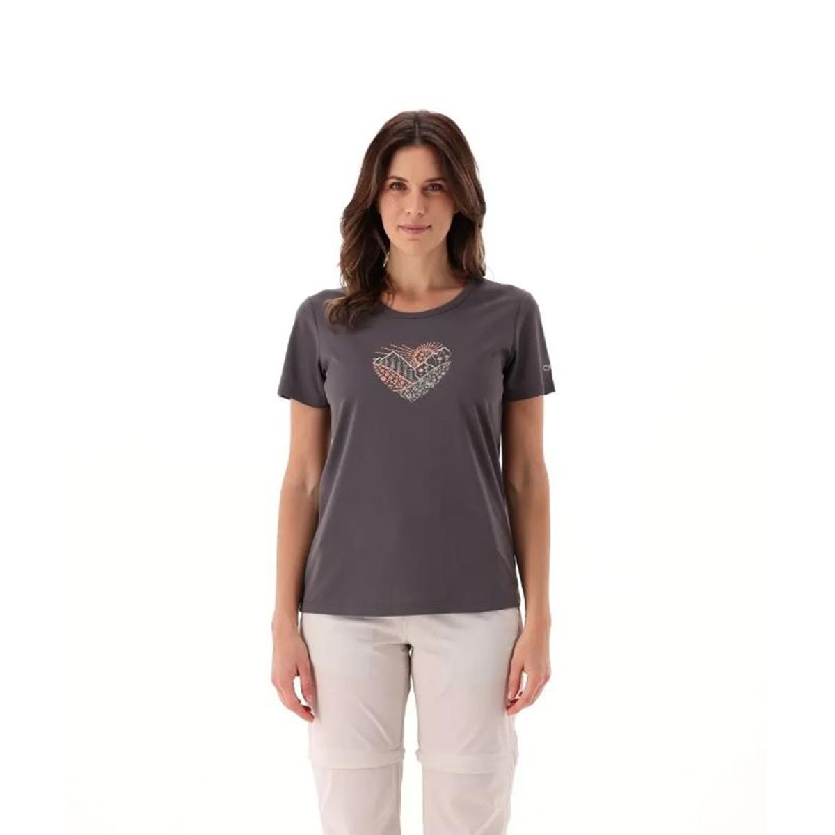CMP Sport Woman Piqué T-Shirt mit Print terra