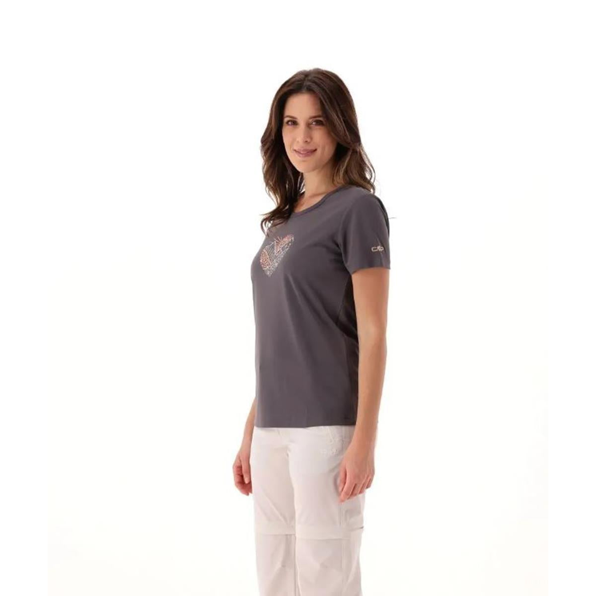 CMP Sport Woman Piqué T-Shirt mit Print terra