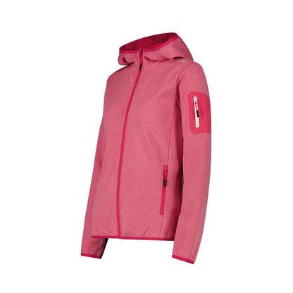 CMP Woman Jacket Fix Hood magenta bianco Damen Fleecejacke