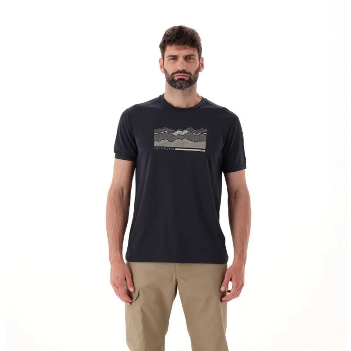 CMP Sport Man Piqué T-Shirt mit Print anthracite graffite