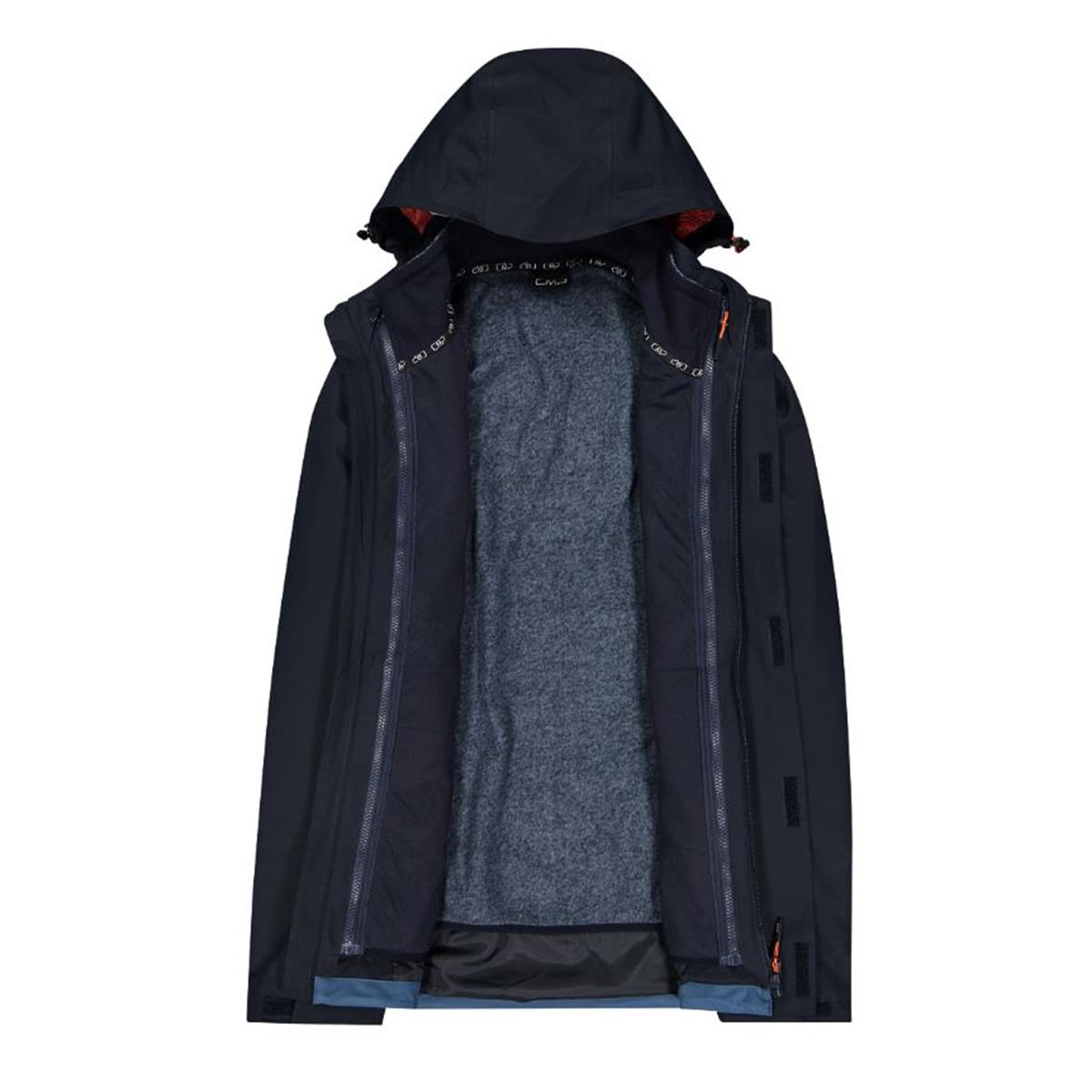 CMP Sport Man Jacket Zip Hood detachable Innenfleece Jacket black blue, Bild 8 von 9