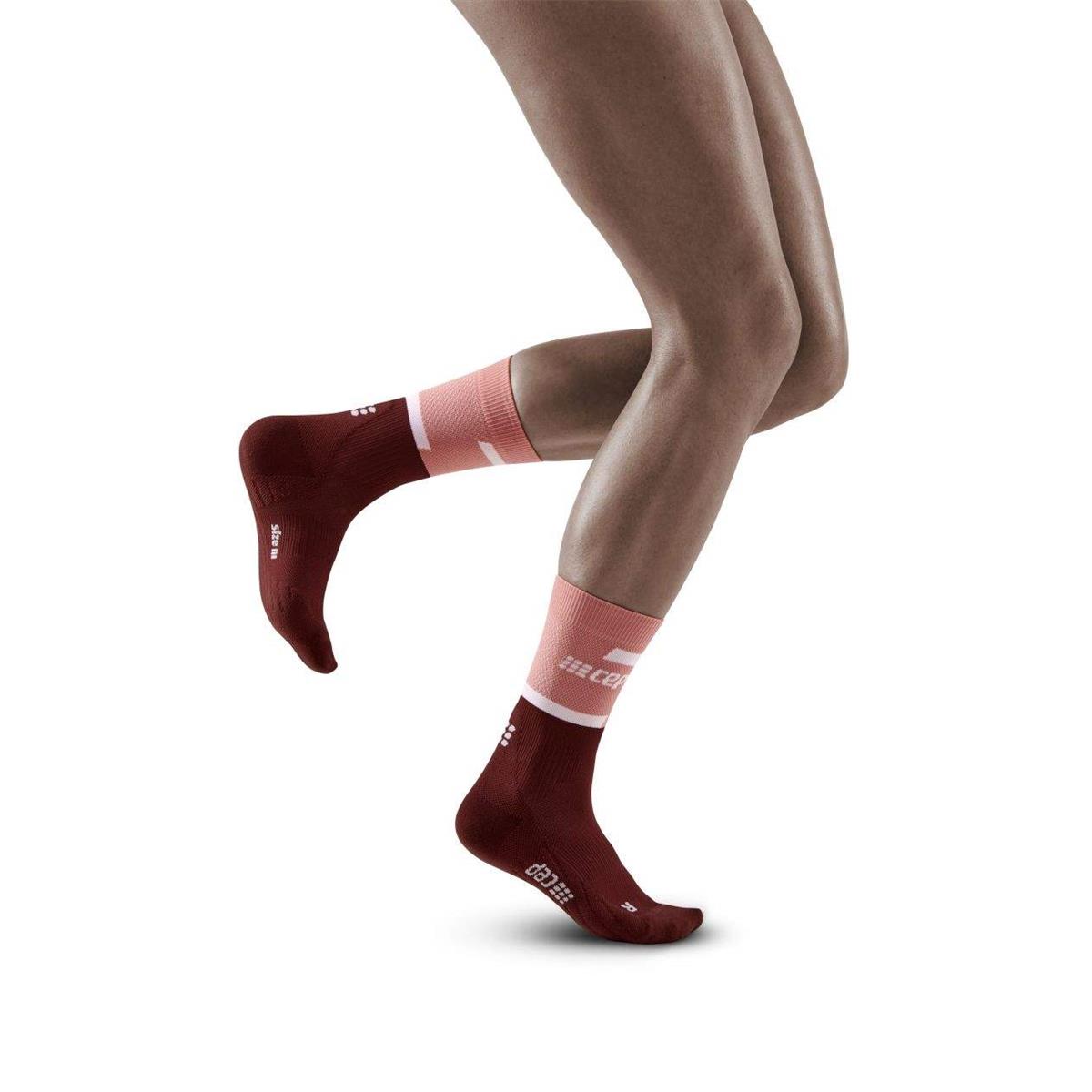 cep The Run Mid Cut Socks Women rose/dark red
