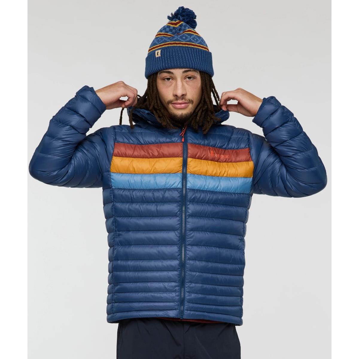 Cotopaxi Fuego Down Hooded down jacket Deep sea stripes Herren