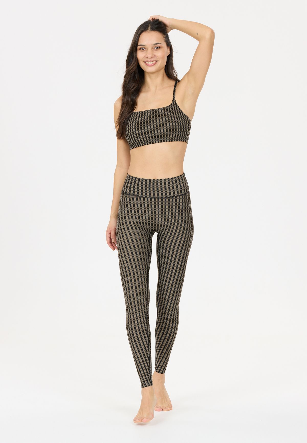 Athlecia Trainingshose Damen Fleurie  Printed Tights brown matrix