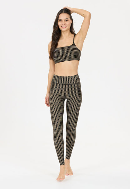 Athlecia Trainingshose Damen Fleurie  Printed Tights brown matrix