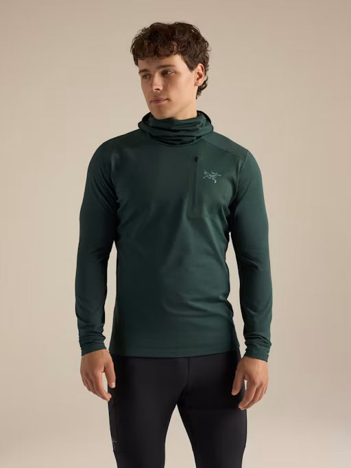 Rho LT Zip Neck M dark jade