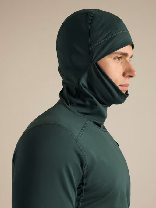 Rho LT Zip Neck M dark jade