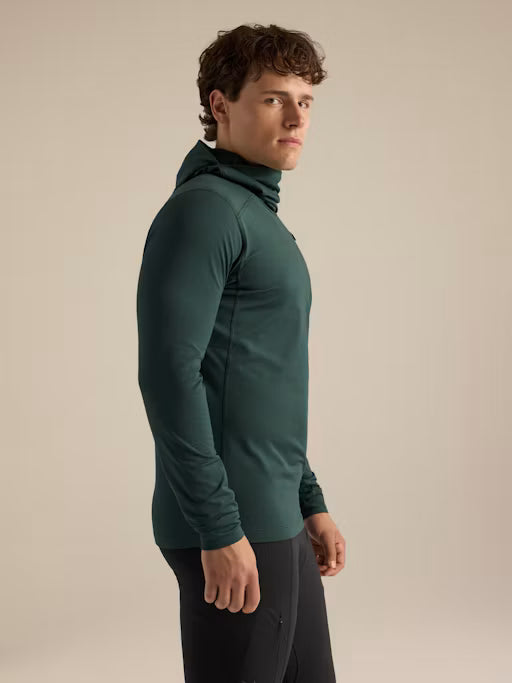 Rho LT Zip Neck M dark jade