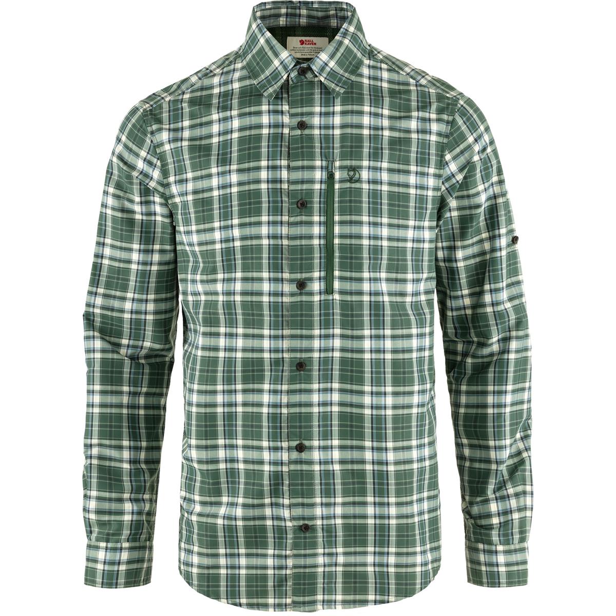 Fjäll Räven Abisko Hike Shirt LS Chalk white deep Patina Herren Hemd