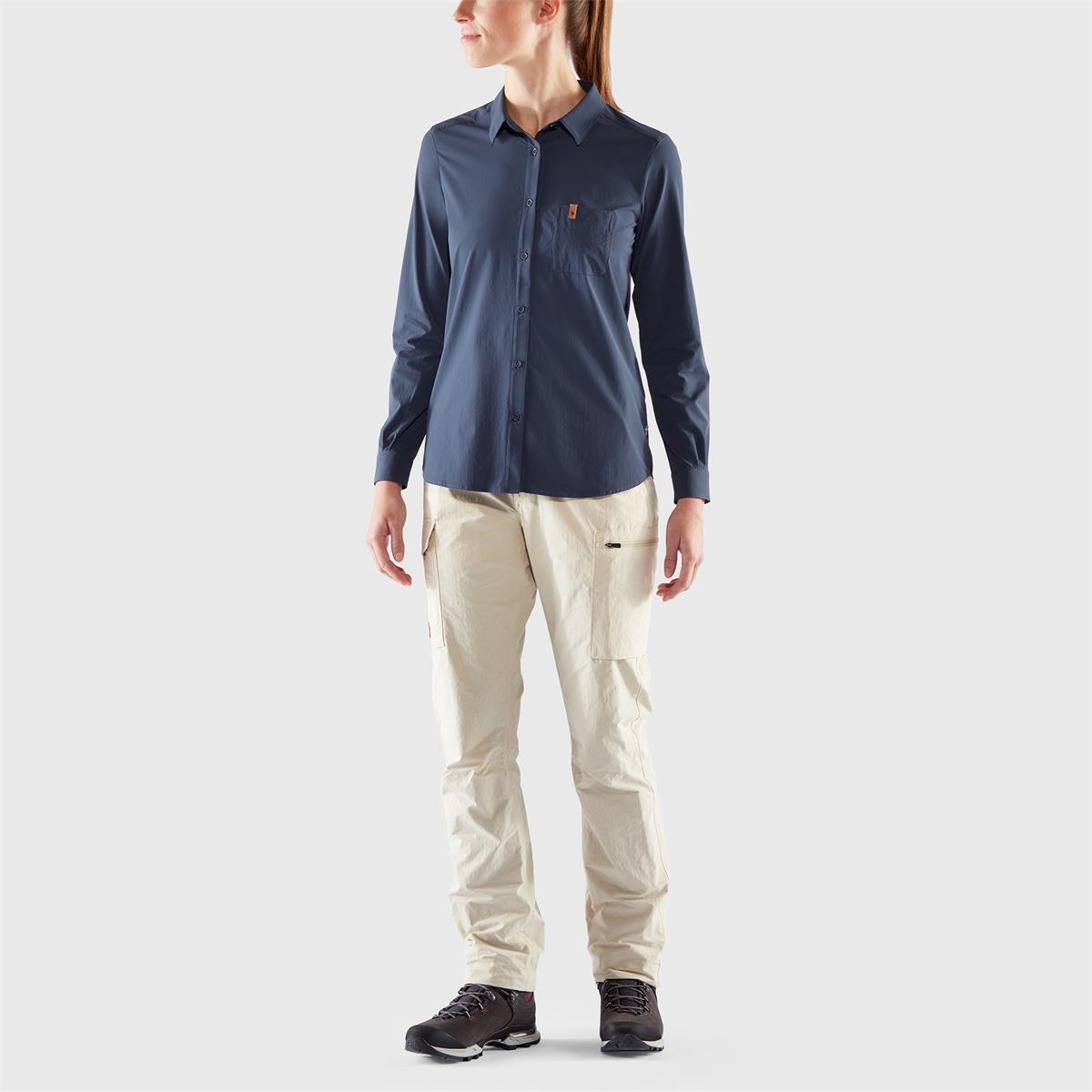 Fjäll Räven Övik Lite Shirt LS navy Damen Bluse, image 3 of 5