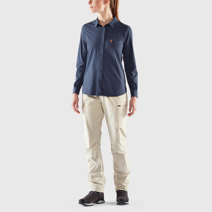 Fjäll Räven Övik Lite Shirt LS navy Damen Bluse