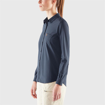 Fjäll Räven Övik Lite Shirt LS navy Damen Bluse