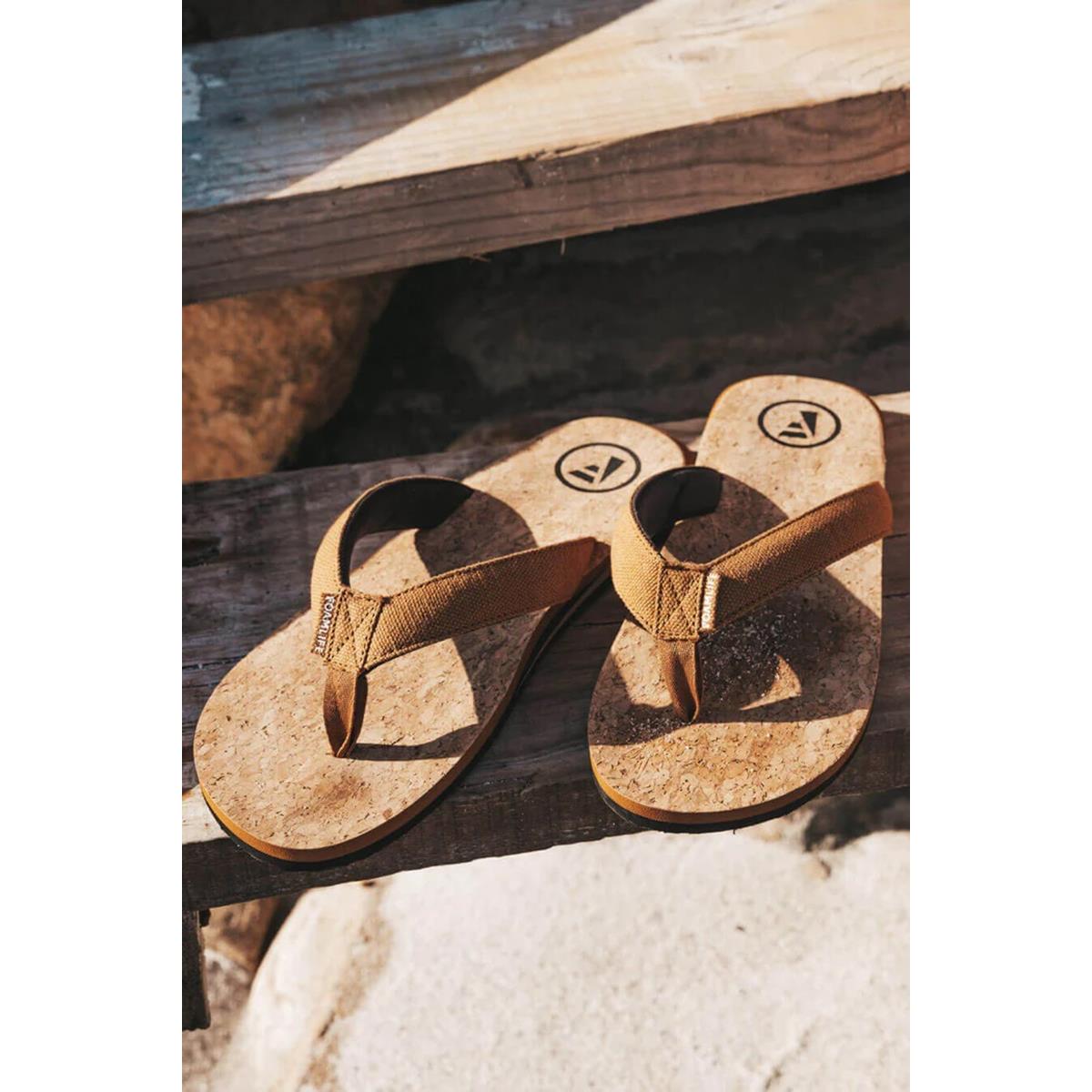 FoamLife Mully Cork Mens Flip Flops tan, image 6 of 7