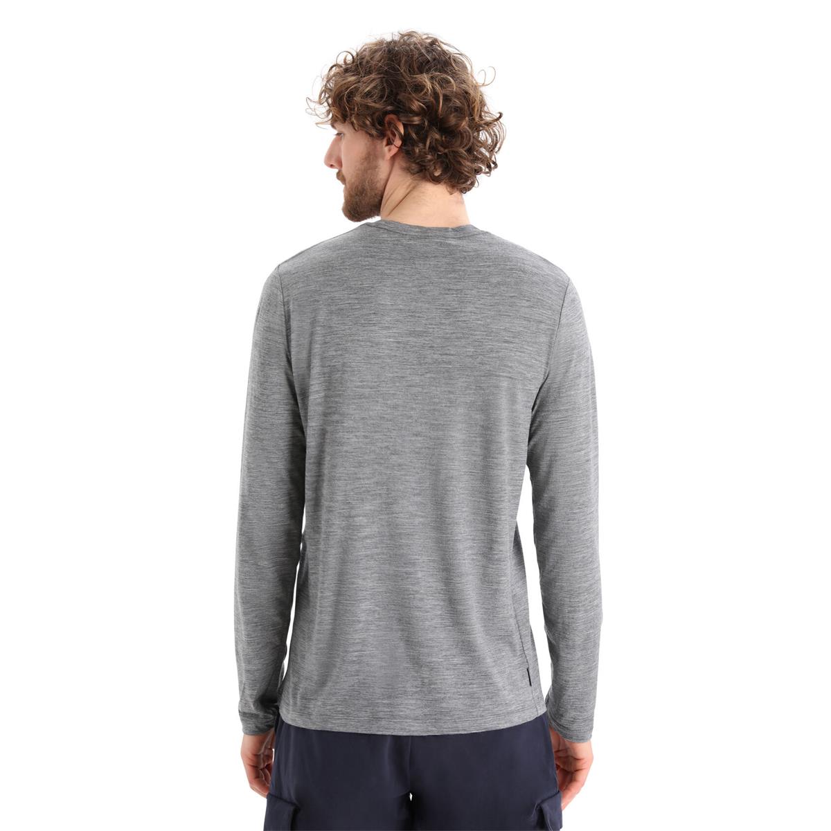 Icebreaker Tech Lite II LS Tee Skiing Yeti gritstone heather Herren Merino Longsleeve