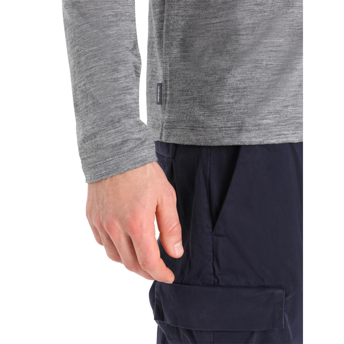 Icebreaker Tech Lite II LS Tee Skiing Yeti gritstone heather Herren Merino Longsleeve