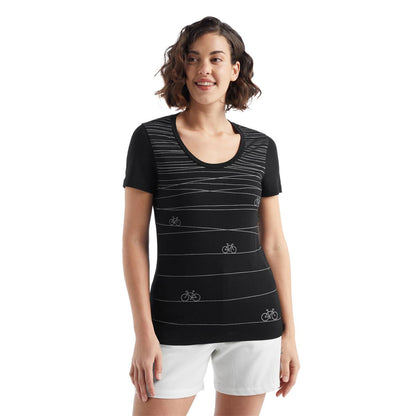 Icebreaker Tech Lite II SS Scoop Tee Hill Sprint black Damen T-Shirt