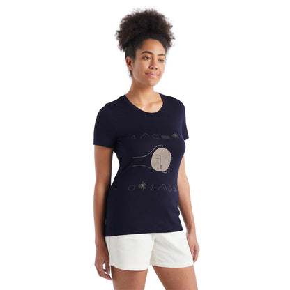 Icebreaker Tech Lite II SS Tee Moon Sonnet midnight navy Damen T-Shirt