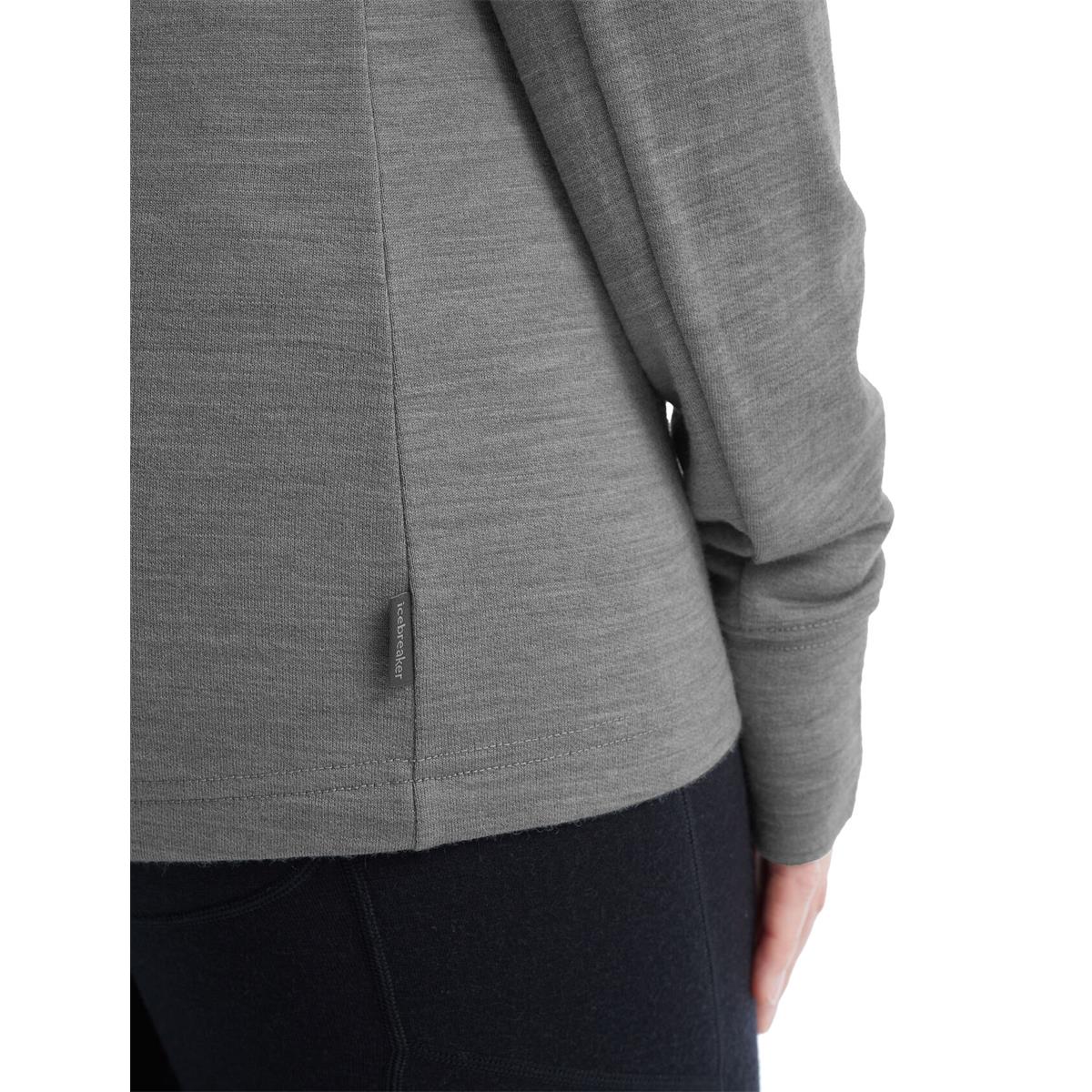 Icebreaker Quantum III LS Zip Hood metro heather black Damen Merinojacke, Bild 5 von 6