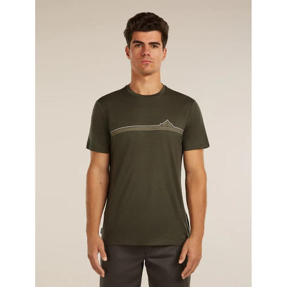 Icebreaker M Mer 150 Tech Lite SS Tee Range Stripes dk loden Herren T-Shirt