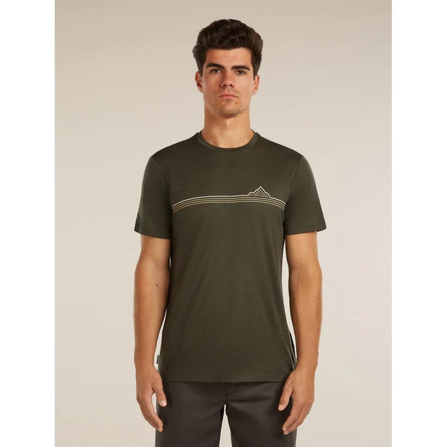 Icebreaker M Mer 150 Tech Lite SS Tee Range Stripes dk loden Herren T-Shirt